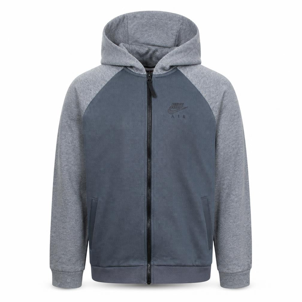 Nike Air Grey Full Zip Hoodie Teens L Lightweight Sportswear
