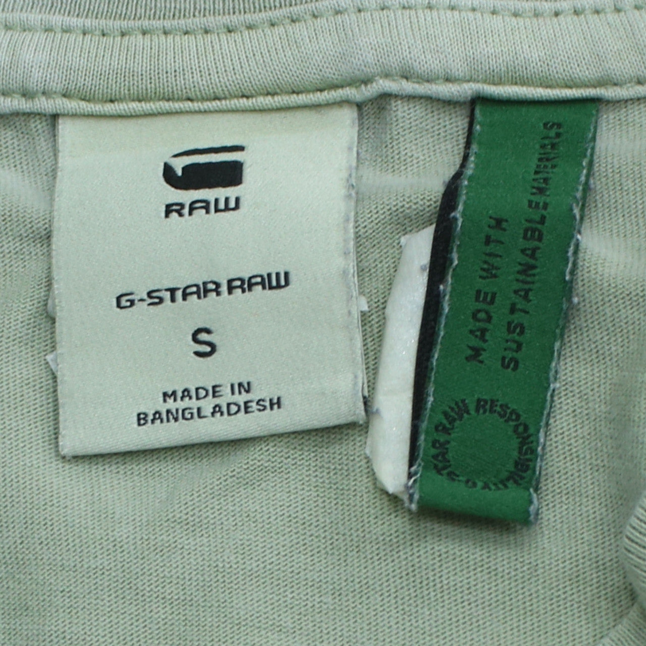 G-Star RAW Men's Green Small Crew Neck Cotton T-Shirt