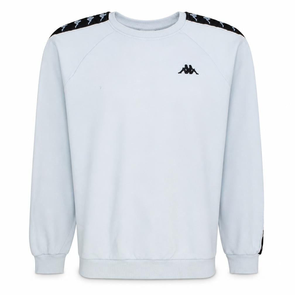 Kappa Men's White Crew Neck Logo Sweatshirt Medium