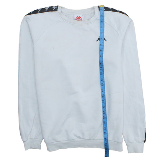 Kappa Men's White Crew Neck Logo Sweatshirt Medium