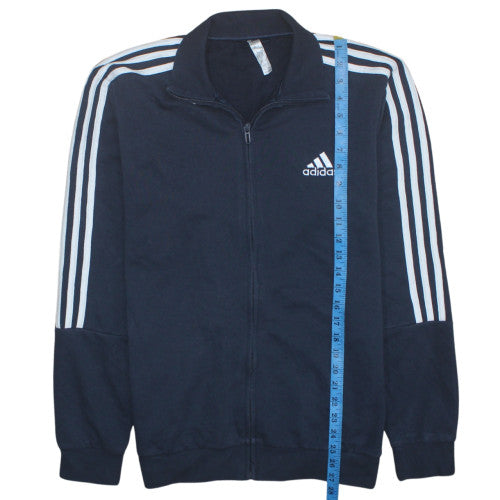 Adidas Men Blue Full Zip Sweatshirt M Regular Fit Sportswear