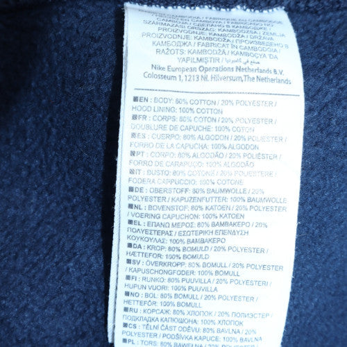 Nike Men's Blue Pullover Hoodie L Sports Fleece Sweatshirt