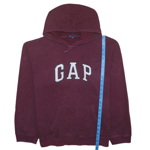 GAP Men's Red Pullover Hoodie L Fleece Logo Sweatshirt