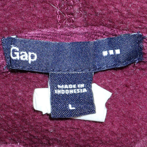 GAP Men's Red Pullover Hoodie L Fleece Logo Sweatshirt