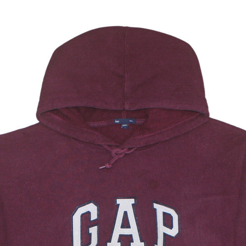 GAP Men's Red Pullover Hoodie L Fleece Logo Sweatshirt
