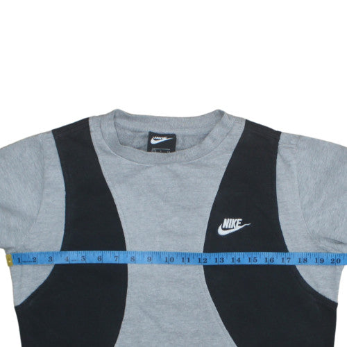 Nike Men's Grey & Black Crew Neck Sweatshirt Size S Classic Fleece
