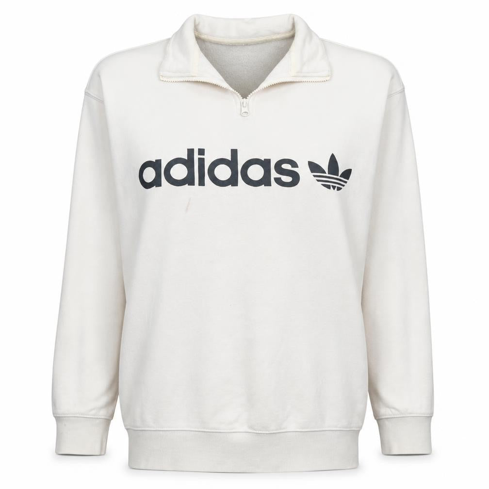 Adidas Women’s Beige 1/4 Zip Pullover Sweatshirt Size 12