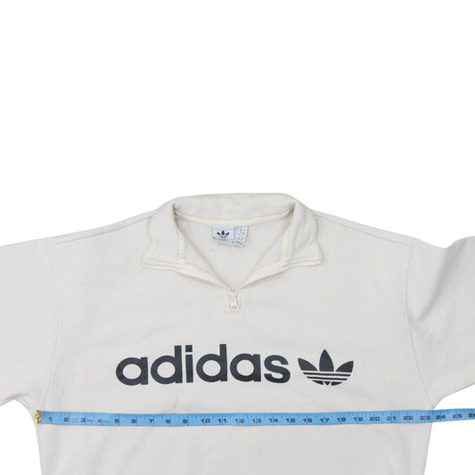 Adidas Women’s Beige 1/4 Zip Pullover Sweatshirt Size 12