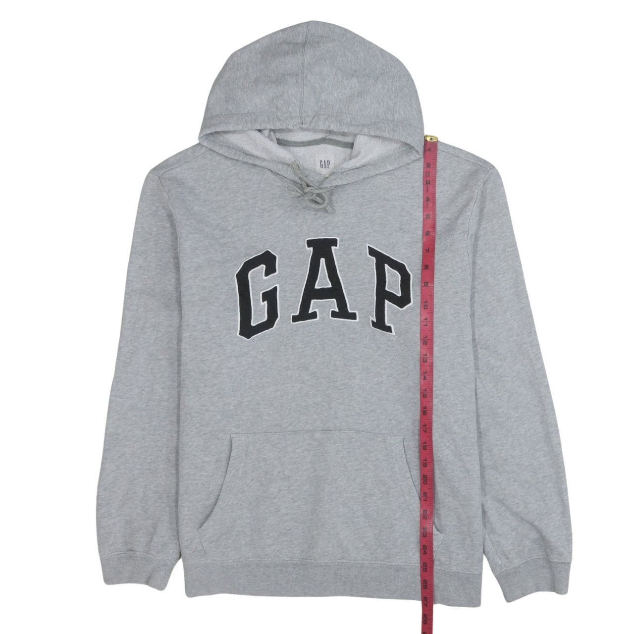 GAP Men’s Grey Pullover Hoodie L Logo Fleece Sweatshirt