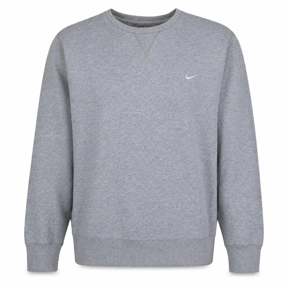 Nike Men's Grey Fleece Pullover Sweatshirt L Crew Neck Sportswear