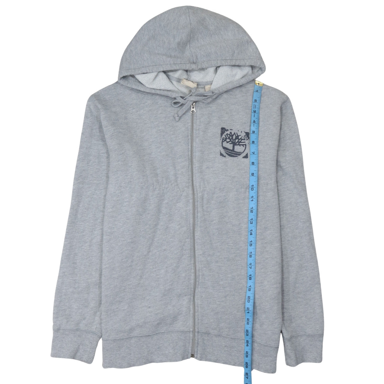 Timberland Men's Grey Full Zip Hoodie S Outdoor Logo Sweatshirt