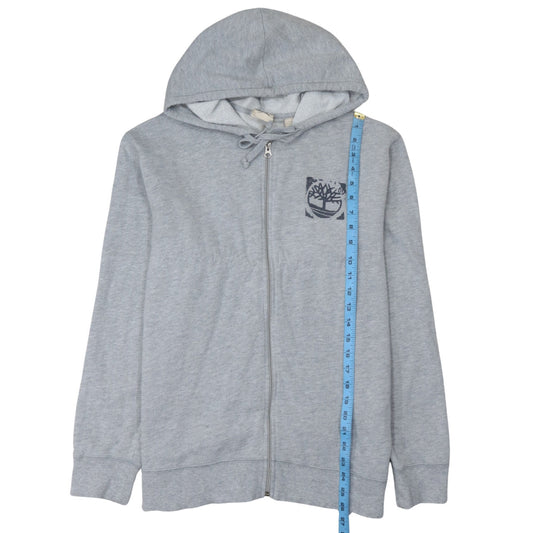 Timberland Men's Grey Full Zip Hoodie S Outdoor Logo Sweatshirt