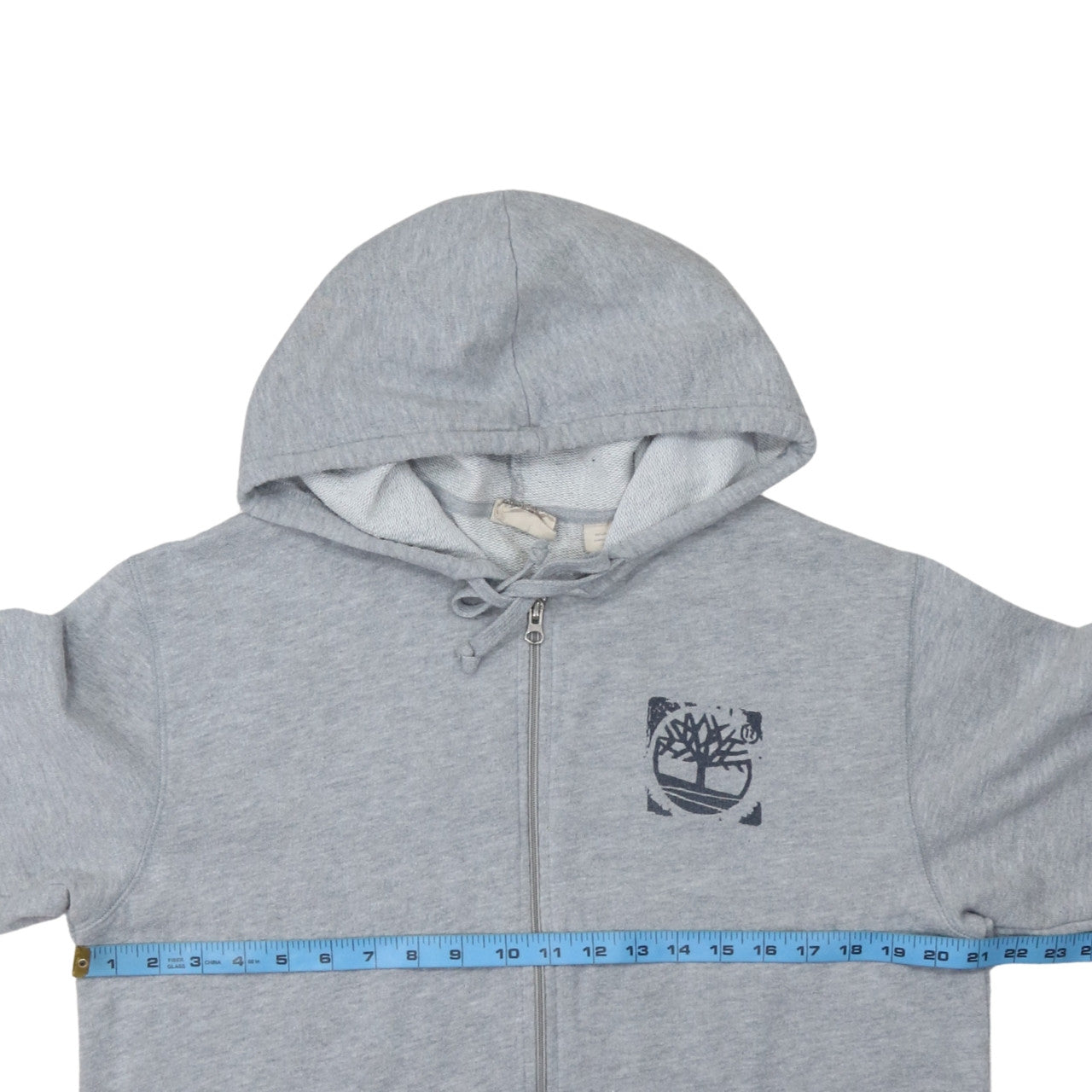 Timberland Men's Grey Full Zip Hoodie S Outdoor Logo Sweatshirt