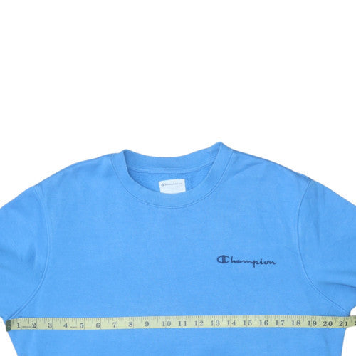 Champion Mens Blue Small Pullover Sweatshirt Crew Neck Fleece Logo