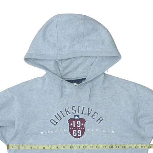 Quiksilver Men's Grey Pullover Hoodie L Graphic Print Cotton Blend