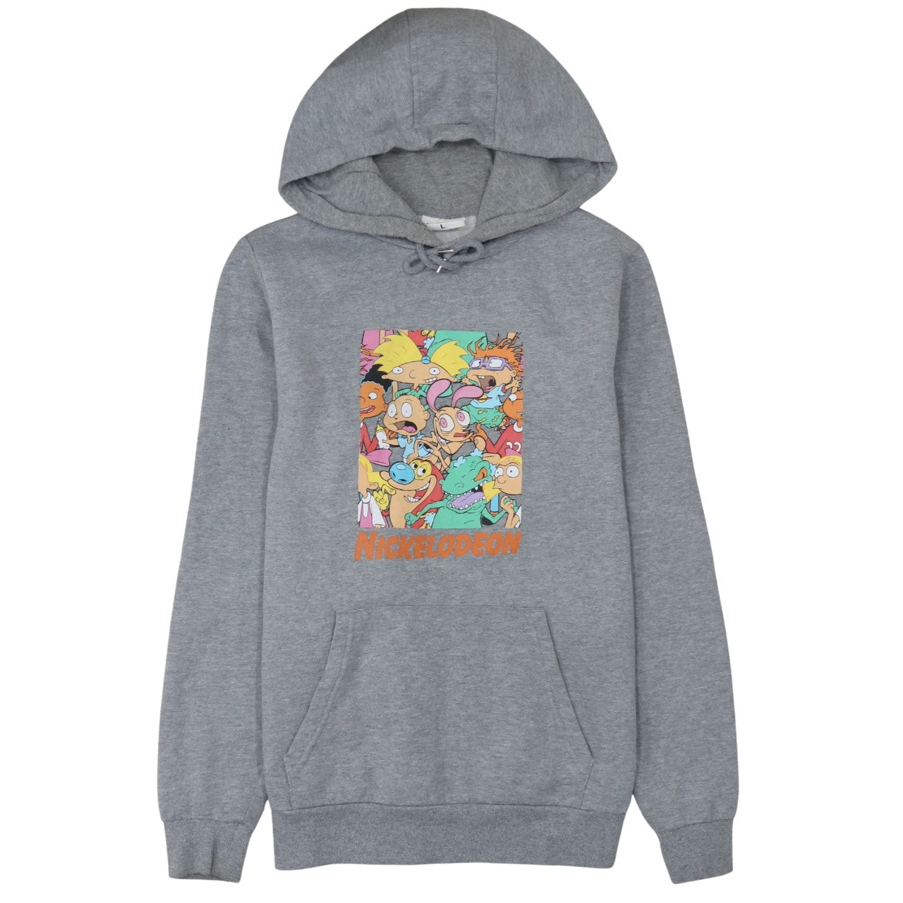 Primark Nickelodeon Grey Hoodie L Women Cartoon Pullover Sweatshirt