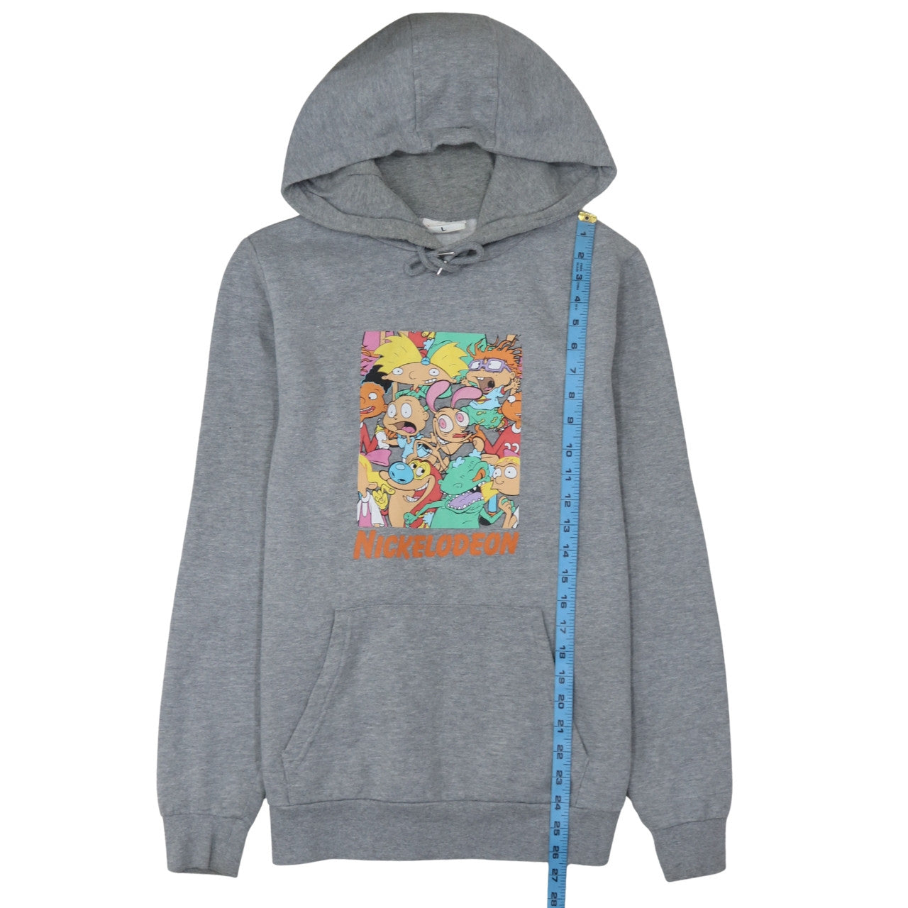Primark Nickelodeon Grey Hoodie L Women Cartoon Pullover Sweatshirt