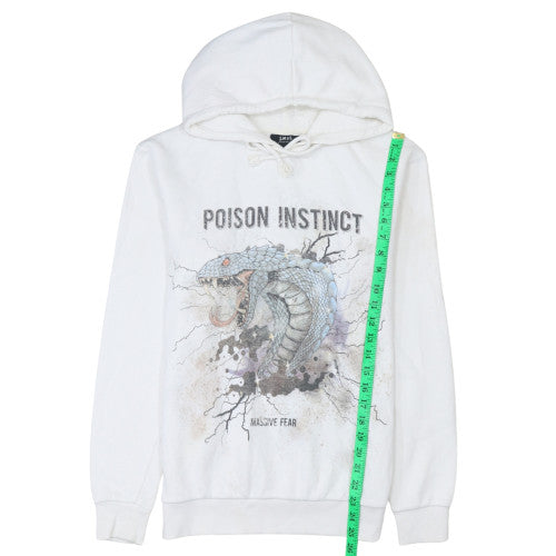 SMOG Men's White Graphic Snake Pullover Hoodie Size S Regular Fit