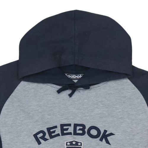 Reebok Boys Grey & Navy Pullover Hoodie 12 Years Regular Fit Sweatshirt