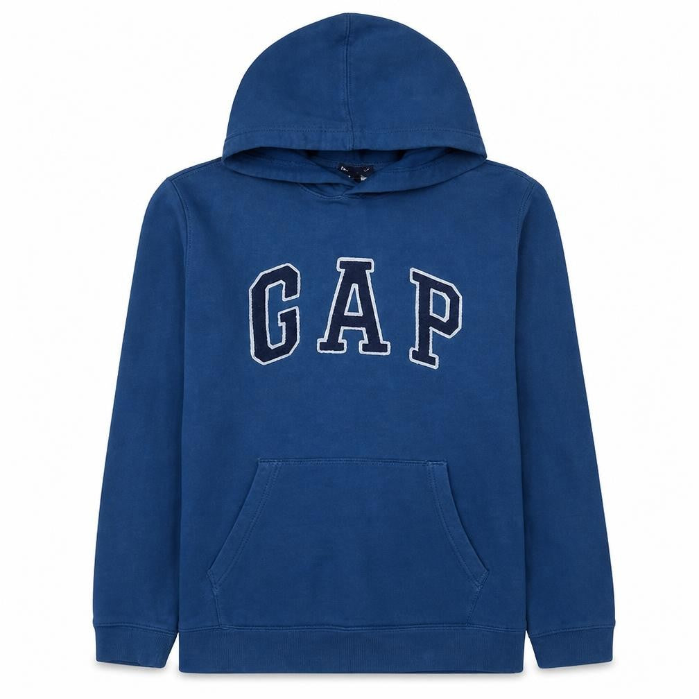 GAP Men’s Blue Pullover Hoodie L Classic Logo Fleece Sweatshirt