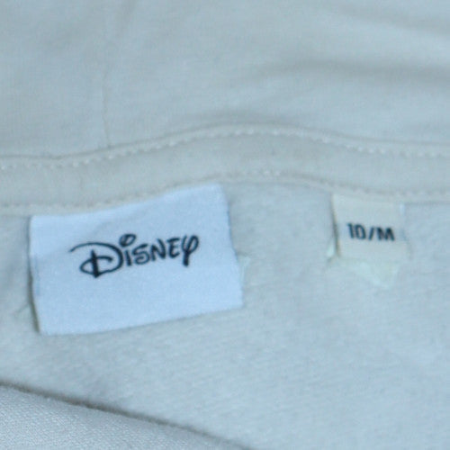 Disney Women Beige Mickey Mouse Pullover Hoodie Size 10 M Cotton