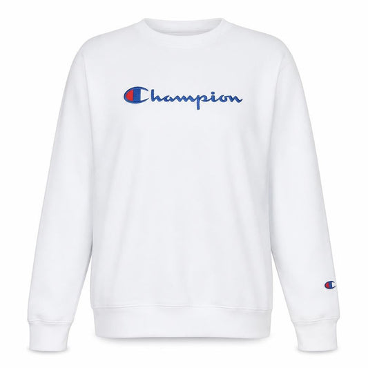 Champion Women's White XL Pullover Sweatshirt with Logo Embroidery
