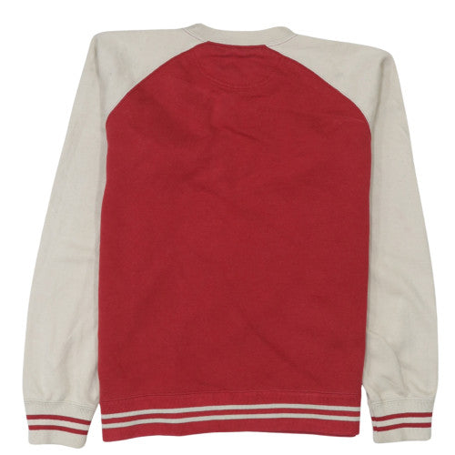 Champion Men's Red Beige Pullover Sweatshirt M Crew Neck Embroidered Logo