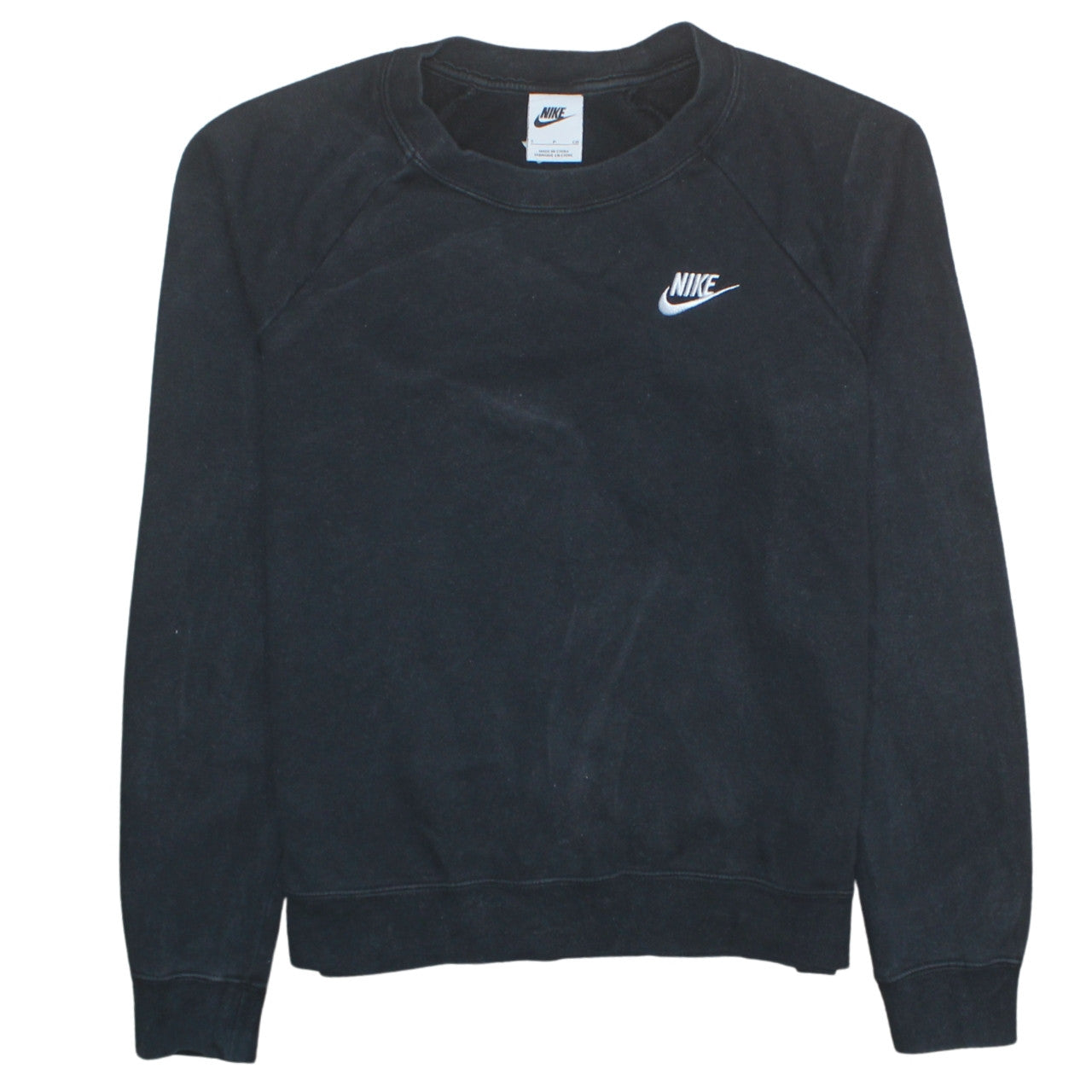 Nike Women Black Small Crew Neck Pullover Sweatshirt