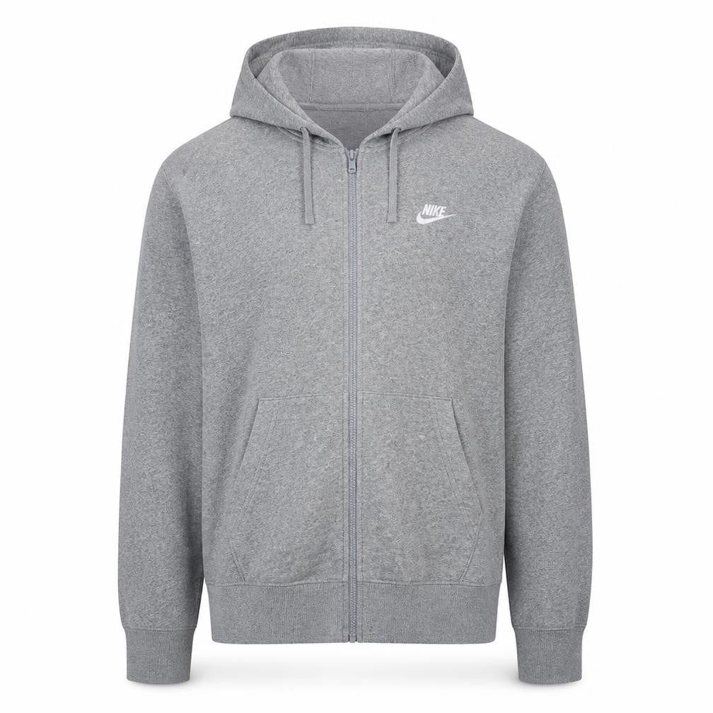 Nike Men's Grey Full Zip Hoodie XS Fleece Cotton Blend