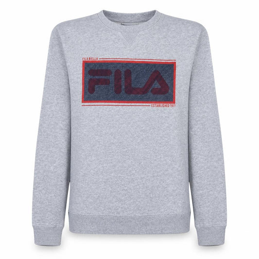 Fila Women's Grey Logo Pullover Sweatshirt M Casual Cotton Blend