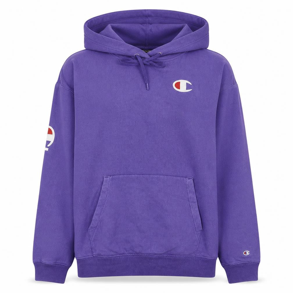 Champion Womens Purple Pullover Hoodie Large Cotton Casual
