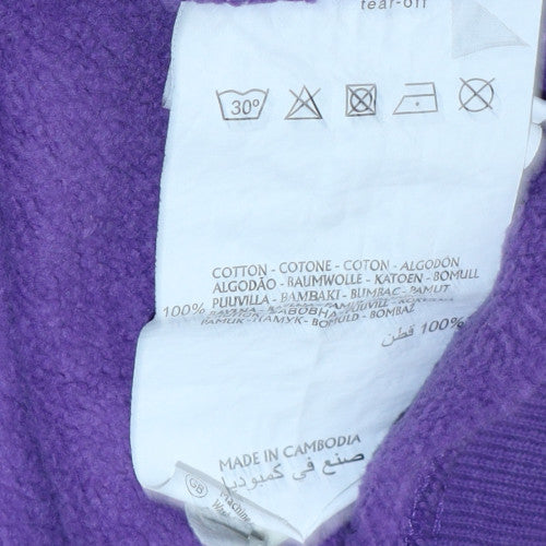 Champion Womens Purple Pullover Hoodie Large Cotton Casual