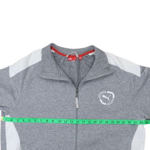 Puma Men's Grey Full Zip Sweatshirt Size M with Logo Design