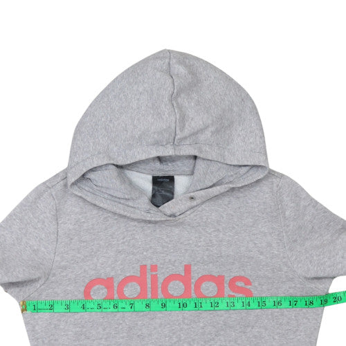 Adidas Womens Grey Pullover Hoodie Small Cotton Blend Casual