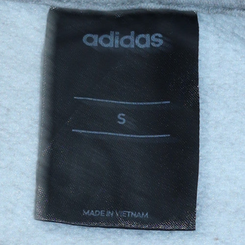 Adidas Womens Grey Pullover Hoodie Small Cotton Blend Casual