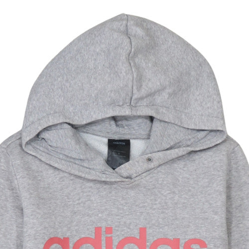 Adidas Womens Grey Pullover Hoodie Small Cotton Blend Casual