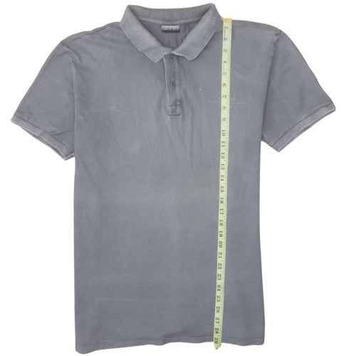 Napapijri Men's Grey Cotton Polo Shirt Size M Regular Fit