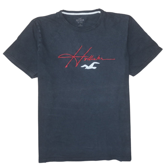 Hollister Men's Black Embroidered Crew Neck Short Sleeve T-Shirt Size S