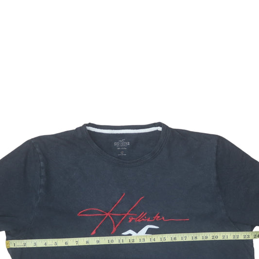 Hollister Men's Black Embroidered Crew Neck Short Sleeve T-Shirt Size S
