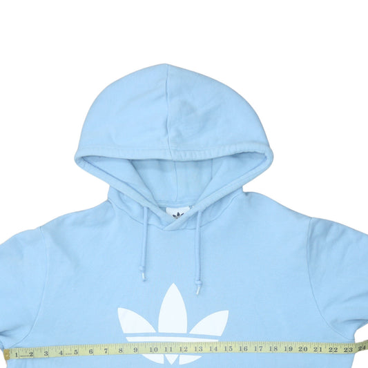 Adidas Mens Blue Hoodie L Pullover Hooded Sweatshirt Graphic Print
