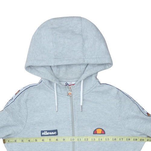 Ellesse Womens Grey Full Zip Hoodie UK 10 Cotton Blend