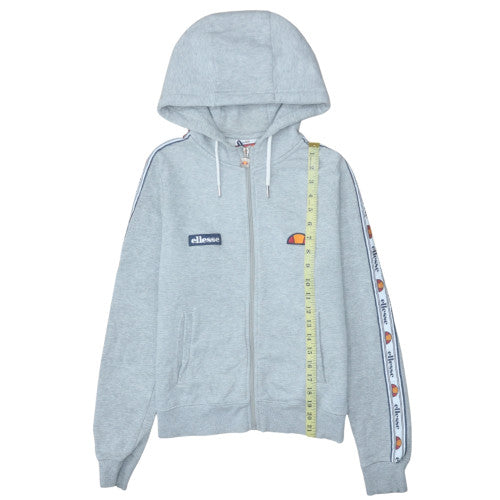 Ellesse Womens Grey Full Zip Hoodie UK 10 Cotton Blend