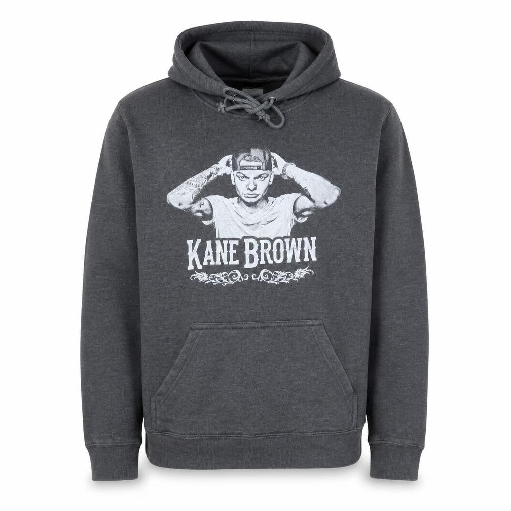 Lane Seven Mens Grey Kane Brown Pullover Hoodie Size L Graphic Print