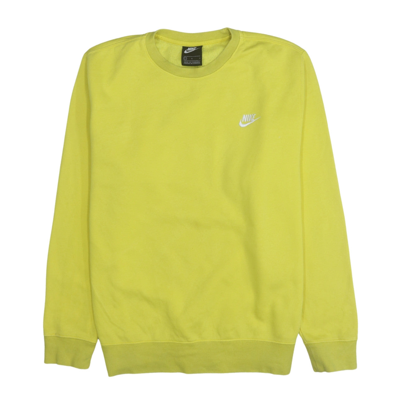 Nike Mens Yellow Crew Neck Pullover Sweatshirt Size L