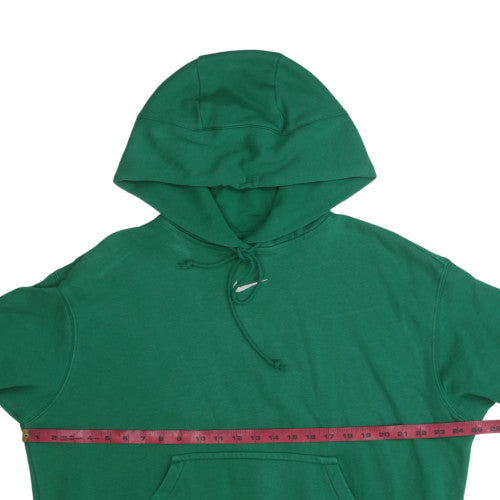 Nike Men's Green Small Pullover Hoodie with Logo and Kangaroo Pocket