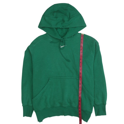 Nike Men's Green Small Pullover Hoodie with Logo and Kangaroo Pocket