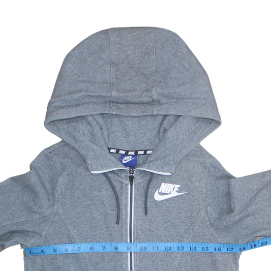 Nike Womens Grey Full Zip Hoodie XS Cotton Blend Sportswear