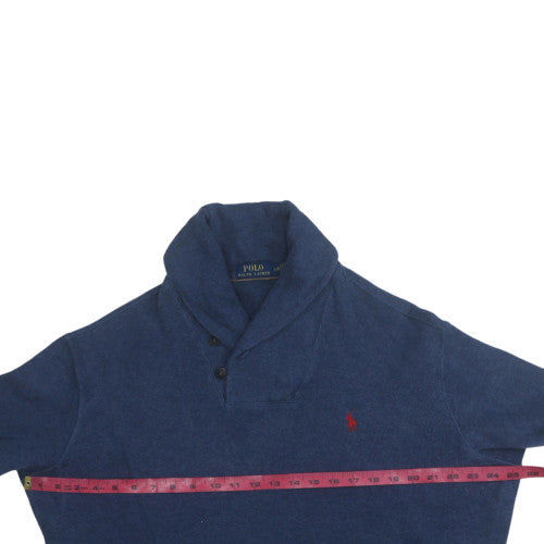 Ralph Lauren Men’s Blue Cotton Henley Jumper L Long Sleeve