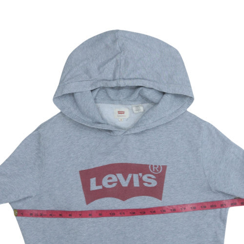 Levi's Men's Grey Pullover Hoodie M Regular Fit Logo Sweatshirt
