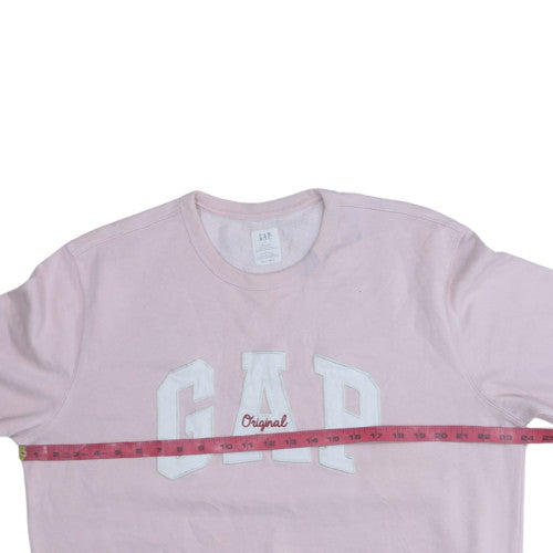GAP Womens Pink Logo Pullover Sweatshirt Size L Cotton Blend